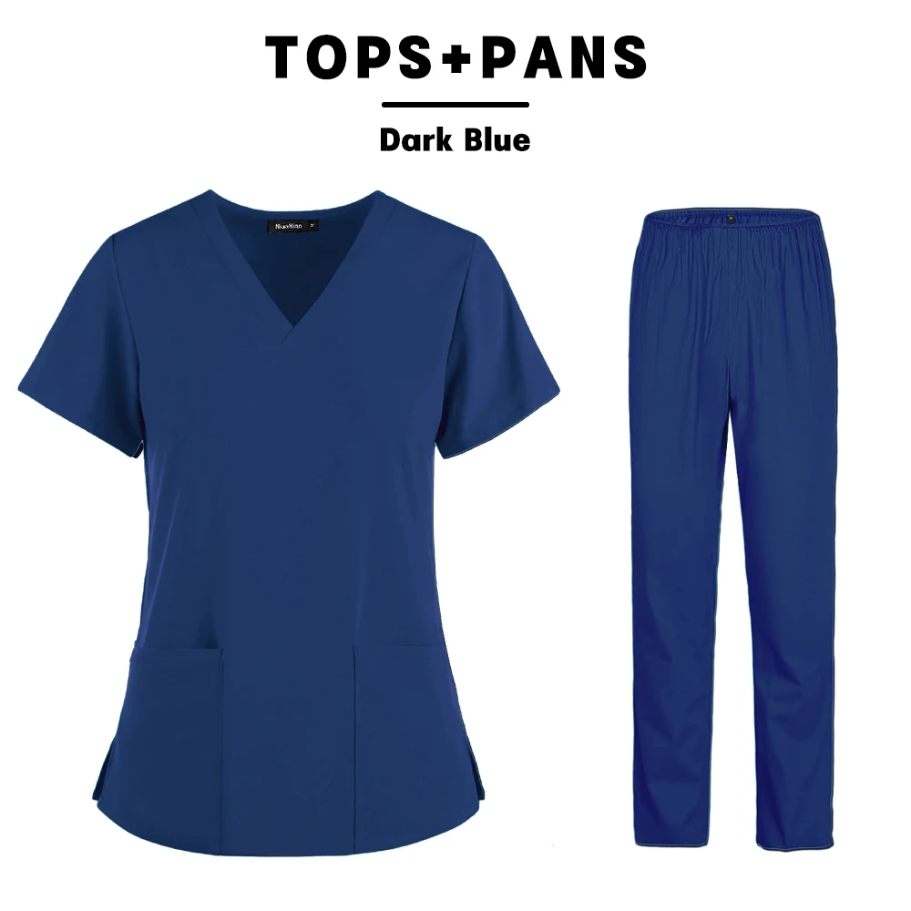 Uniformes médicos elásticos para mujer, ropa médica, pantalones de enfermería, uniforme de enfermera, tela fina y ligera, manga corta, Verano