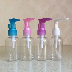 50ml PET Transparent Bottle With PP Screw Cap Clear Plastic Pressed Pump Refillable Bottles For Lotion Shampoo Empty Protable