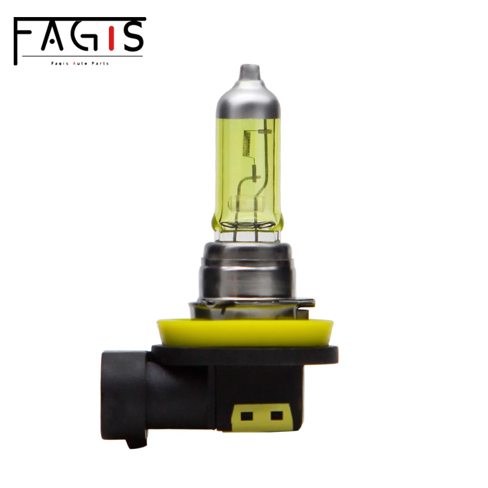 Fagis 2 Pcs H8 12V 35W Yellow Lights 2800K Car Headlight Auto Fog Lamps Halogen Bulbs