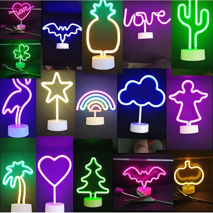 Fashion LED Neon Sign Light Flamingo Unicorn Xmas Gift Home Decor Wedding Party Holiday Decoration