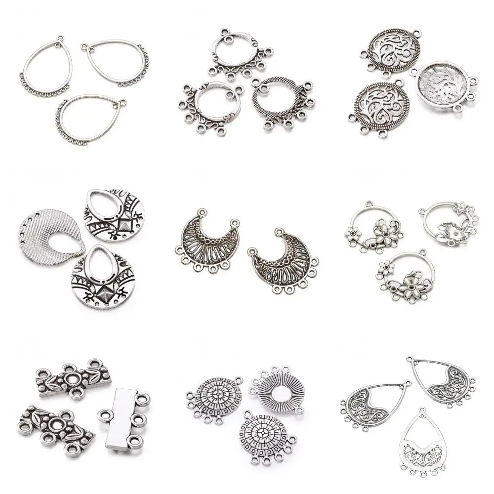 

20pc Tibetan Antique Silver Color Dangle Earrings Chandelier Component Links Charm Connectors for Jewelry Making DIY Accessories