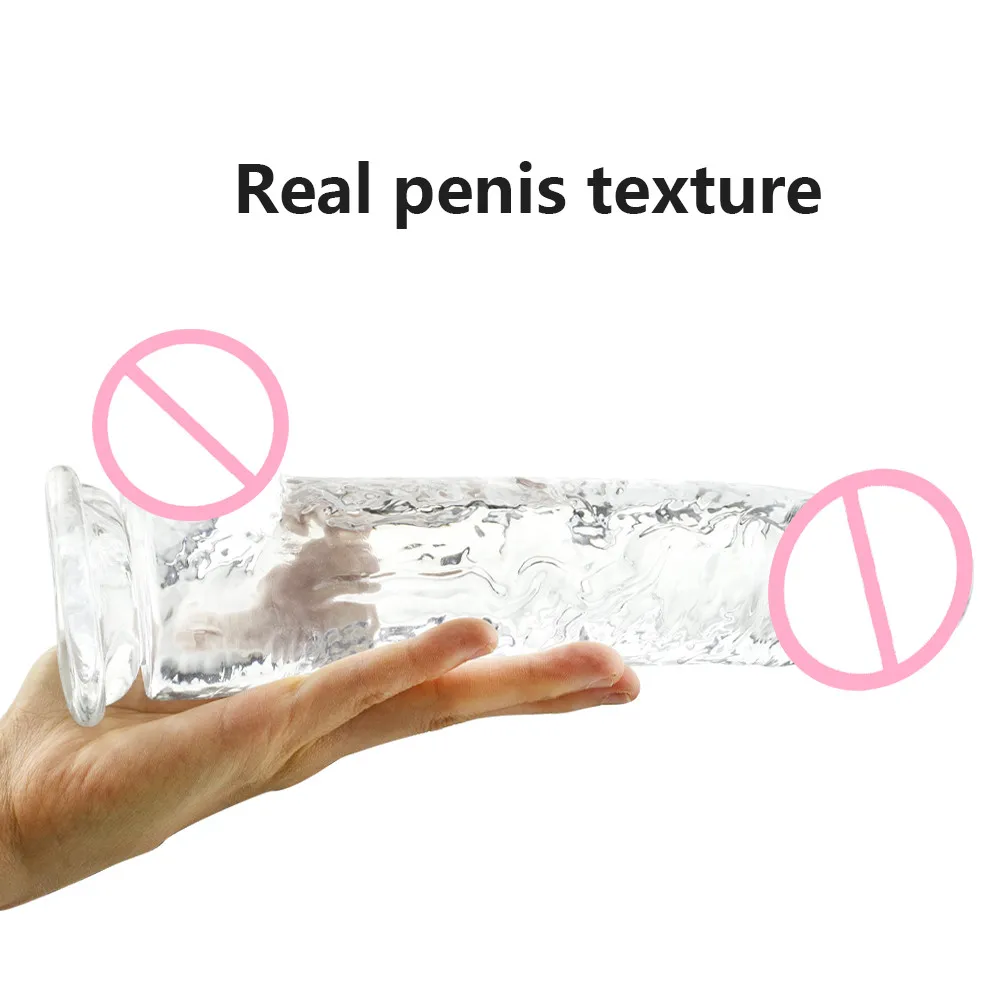 Soft Jelly Dildo Realistic Penis Strong Suction Cup Anal Butt Plug Dick Toy for Adult Erotic G-Spot Orgasm Sex Toys for Woman