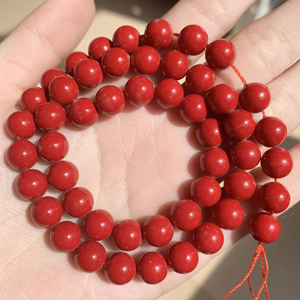 Red Coral Shell Stone Beads Round Loose Spacer Beads For Jewelry Making Diy Bracelet Accessories 15\'\'Strands 4 6 8 10 12mm