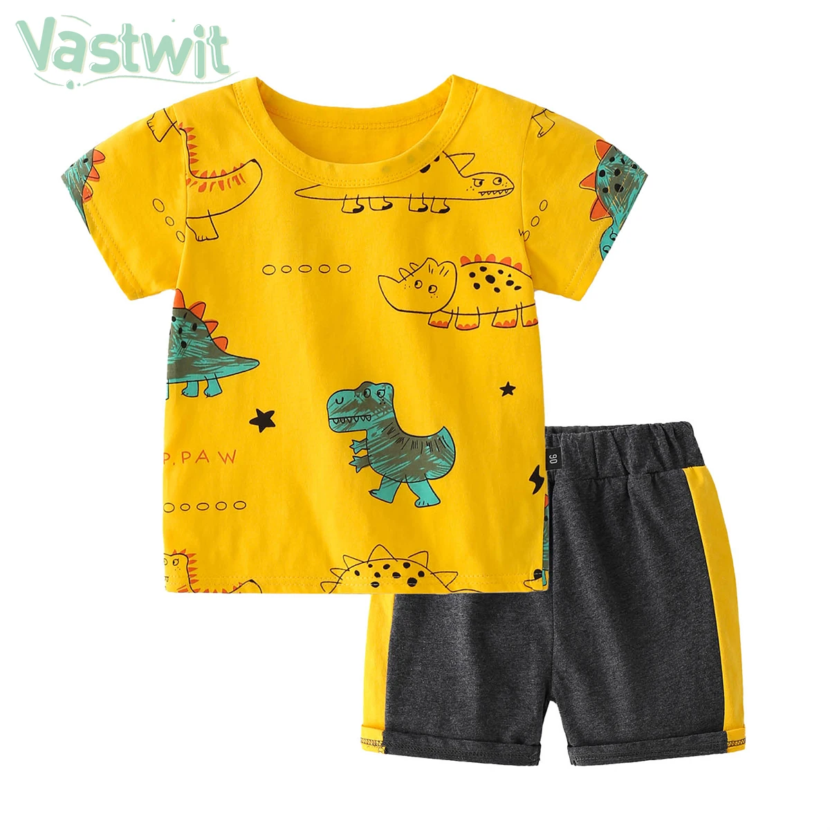 

Toddler Kids Cartoon Leisure Sports Clothing Dinosaur Print Baby Boy Summer T-shirt+Shorts Baby Boys Girls Casual Clothes Sets