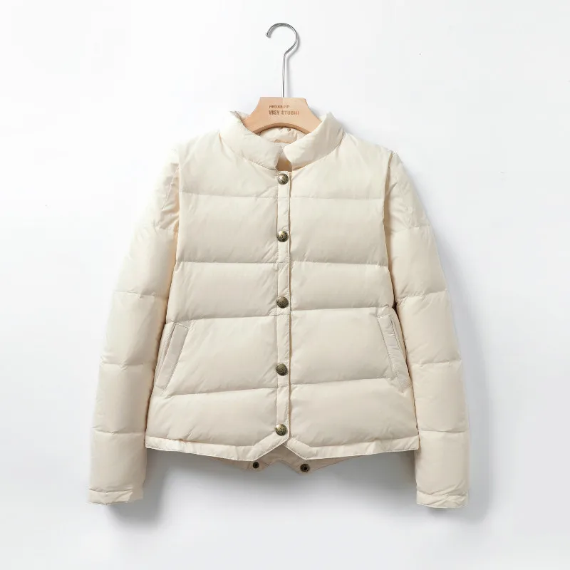 Sanishroly 2022 outono inverno mulher ultra leve pato branco para baixo jaqueta feminina manga longa casaco curto puffer parkas topos