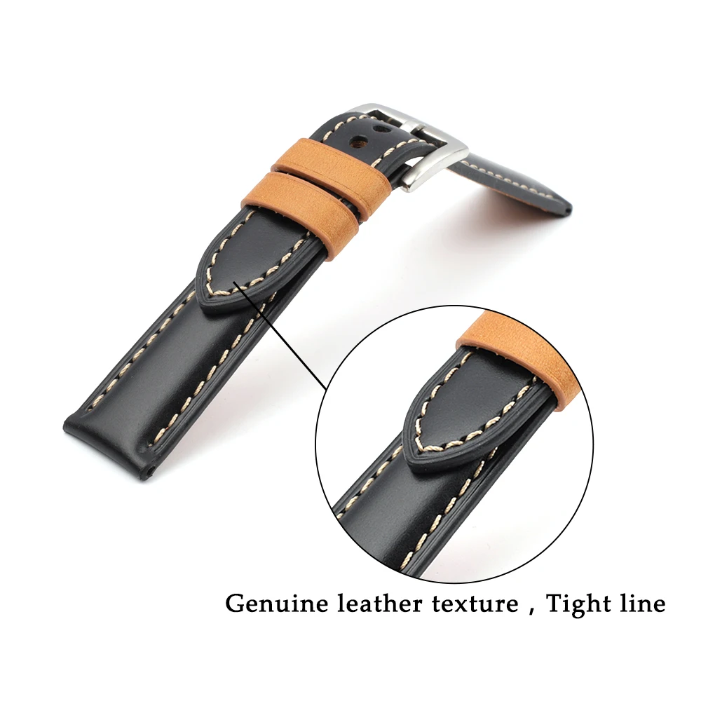High Quality Genuine Leather Watch Band 18mm 20mm 22mm 24mm Vintage Cowhide Watch Strap Wristband Replacement for Each Watches