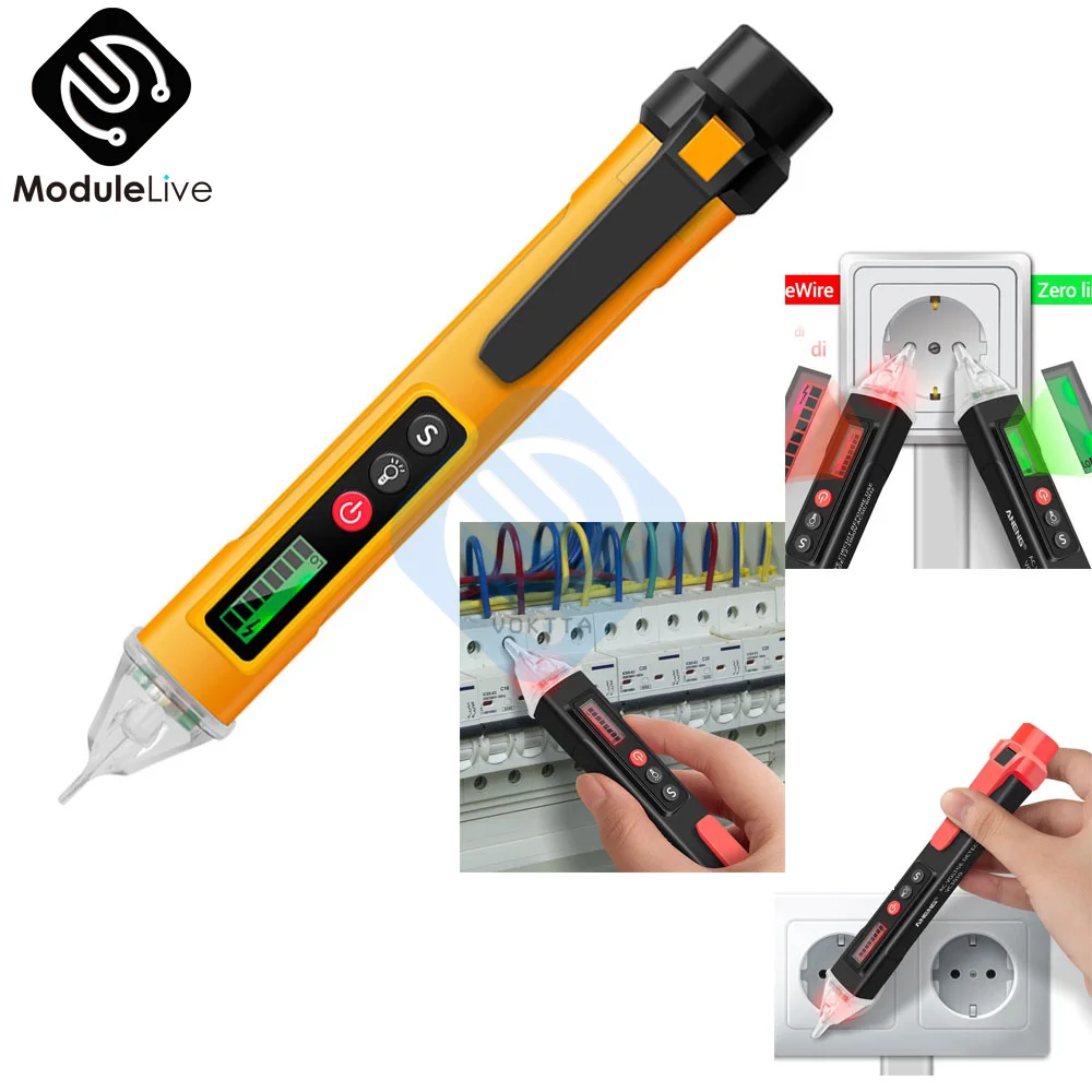 Electric indicator 12V-1000V Non-Contact Socket Wall AC Power Voltage Detector Sensor Tester Pen LED Light AC 110V-220V VC1010