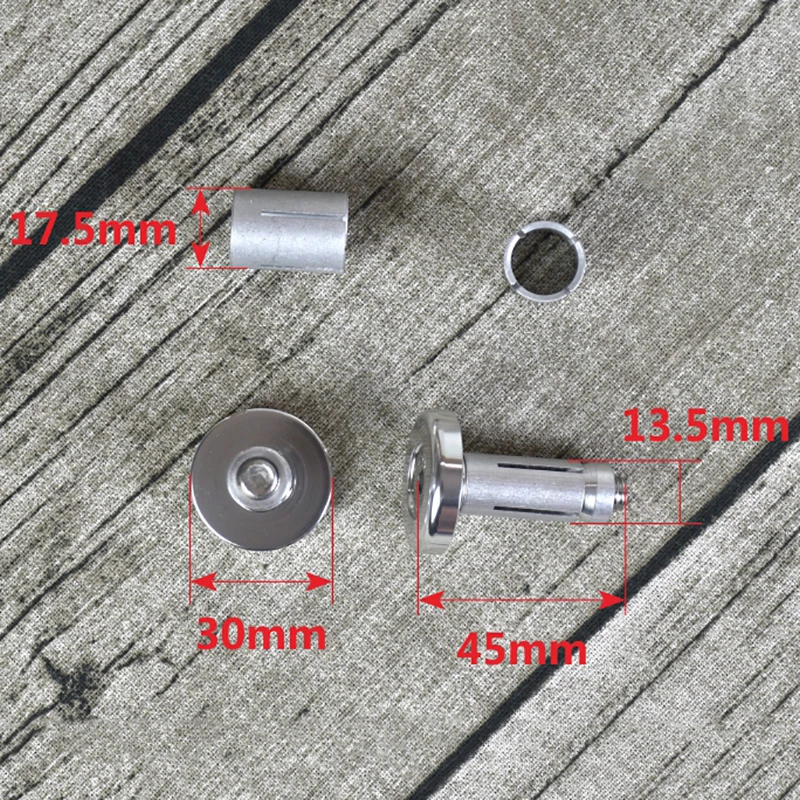 13.5-18mm 개조 오토바이 범용 알루미늄 합금 CNC 핸들 바, 실버 밸런스 블록 바 엔드 캡, 직경 22mm