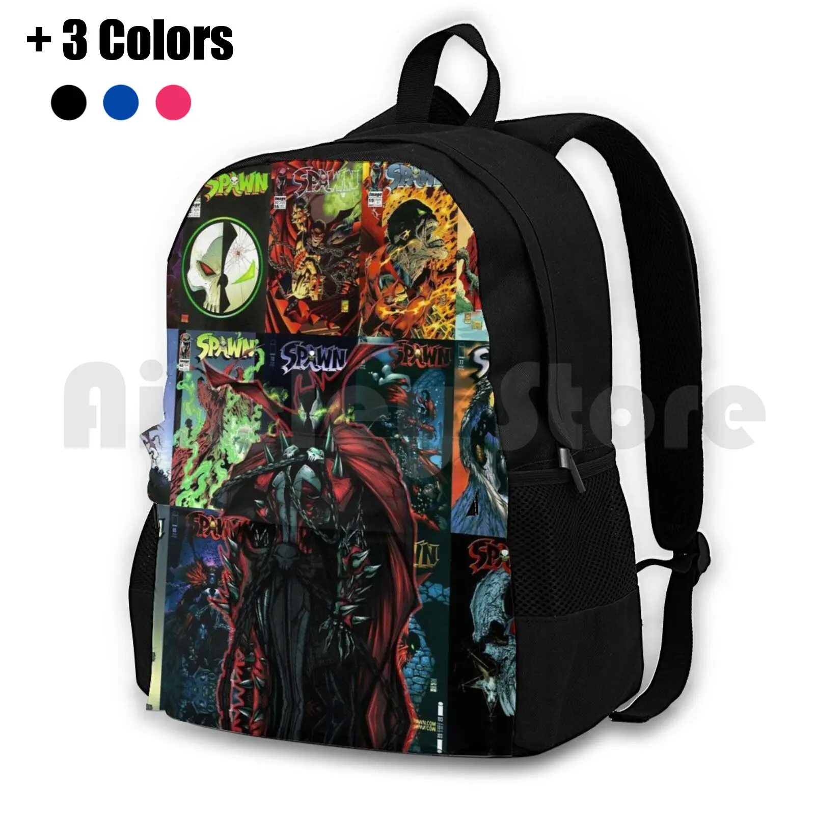 Outdoor Hiking Backpack Waterproof Camping Travel Soawn Comic Comic Book Hell Demon Geek Hero Superhero