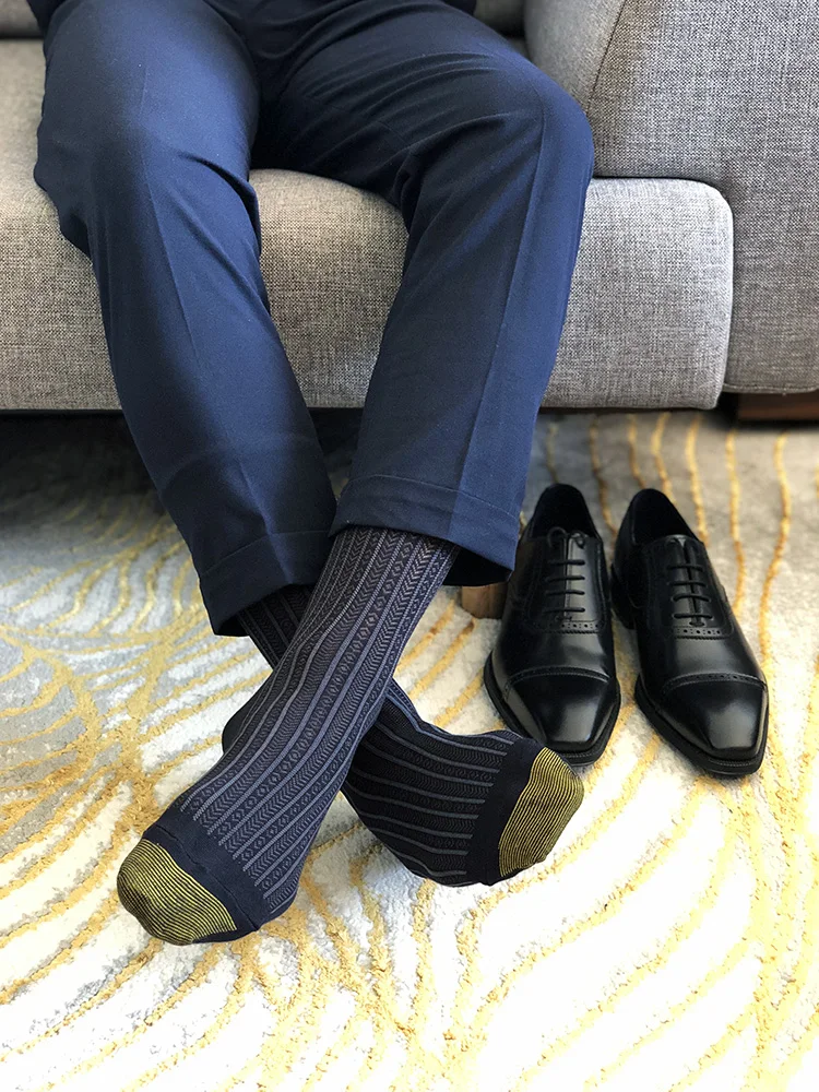 Tube Socks Men\'s Formal Dress Socks Business Men Streetwear Dress Socks Fashion Men\'s Black Dress Socks Male Suit Socks