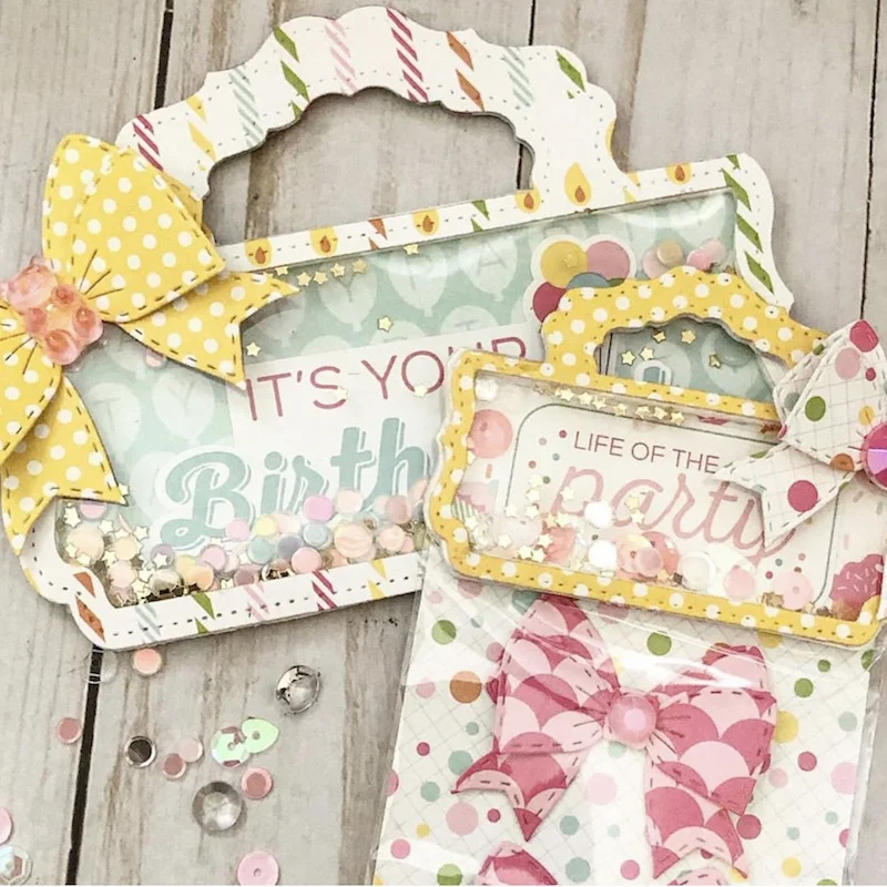 KSCRAFT Shaker Bag Topper metalowe wykrojniki szablony dla majsterkowiczów Scrapbooking dekoracyjne wytłaczanie kartki DIY