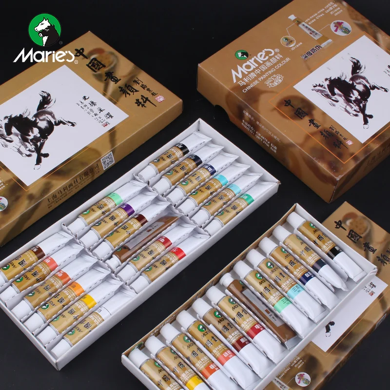 12/18/24/36 Colors Maries Chinese Painting Pigment  12ml/Tube Water Color Pigment for Beginner Painting Pigment Set