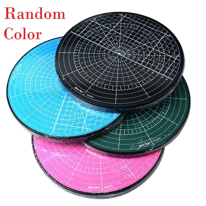 Pink Rotating Cutting Mat for Curved Circle Cutting,Model Painting, Potted Plant Cutting, 360-degree Rotation; Diameter 25.5 cm