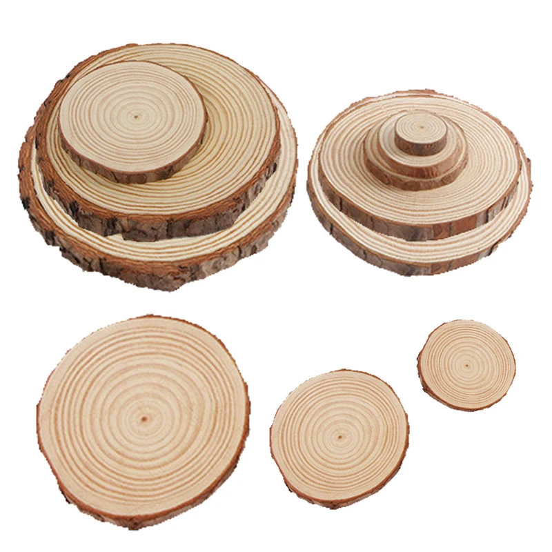 30-70MM Pine Wood Log Slices Unfinished Wooden Circles Christmas Ornaments DIY Crafts Wedding Party Table Home Decor Accessories