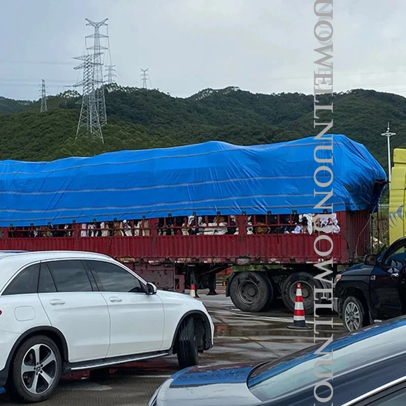 Thicken 450GSM Blue Heavy Duty Truck Canopys Tarpaulin Rainproof Cloth Ship Cargo Tarpaulin Shading Canvas Garden Pergola Tarp