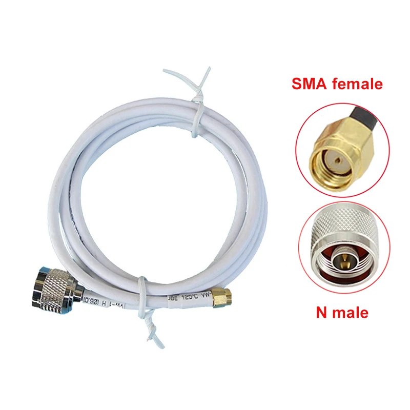 

N to SMA female N male to RPSMA-J White Jumper Jack RF Coaxial adapter Connector Coax Cable Extension Cord assembly SYV50-3 RG58