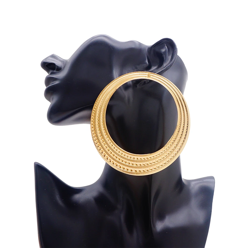 Gold Color Stud Earring Pendant Big Geometric Hoop Earrings For Women Round Circle Earrings Hoops Punk Jewelry 2022