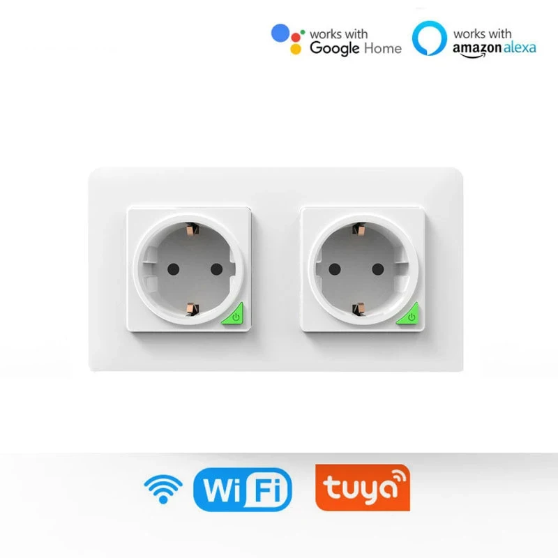 

2/3 power socket A smart wall switch socket that works with Alexa Google Home IFTTT Smart Life Smart European standard Plug