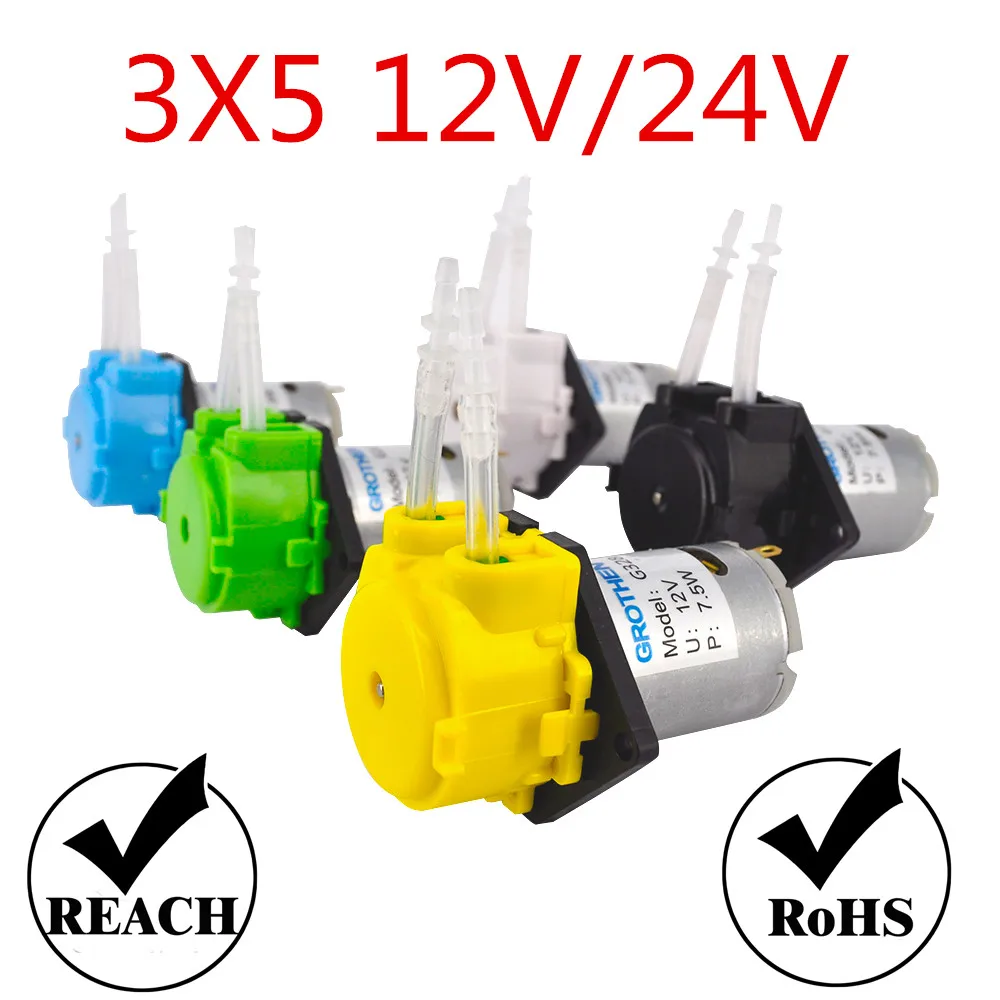 peristaltic pump dosing pump DV 24V/12V motor with 3*5 tube and connectors for aquarium and lab