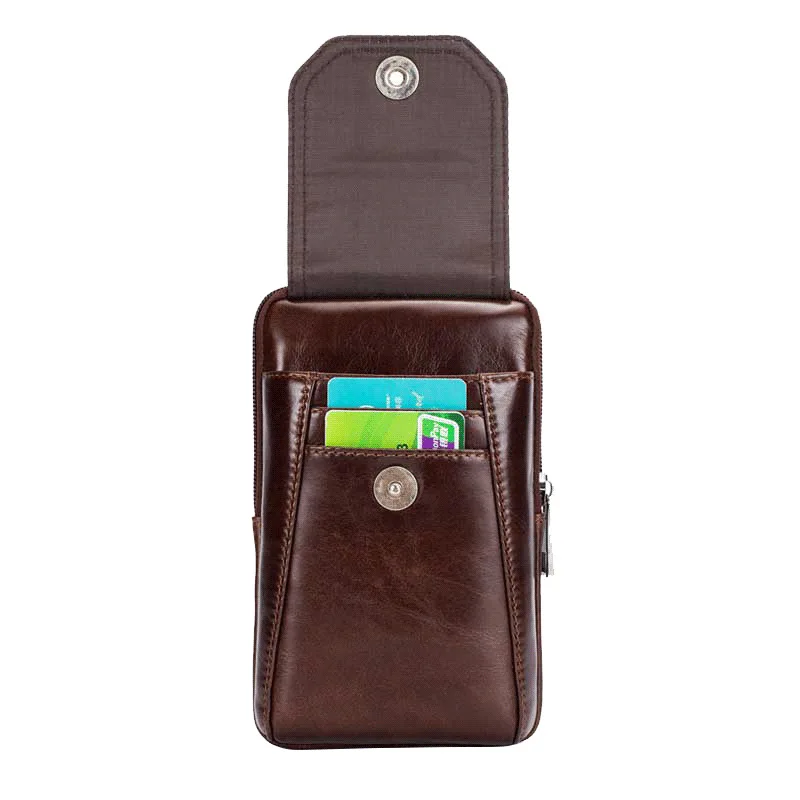 Bull Captain (bullcaptain)-bolso de hombro/bandolera de cuero para hombre, bolso de cintura para teléfono móvil de 5,5 pulgadas y 6 pulgadas