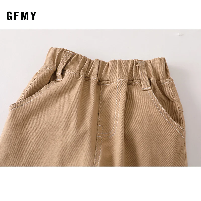 GFMY 2019 Autumn  Winter Sweatpants New Casual Pocket Solid Black Khaki Long Boys Pants Childrens pants worn at school