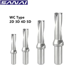 Broca Indexable de Metal para torno CNC, herramienta de perforación de maquinaria, insertos de carburo, SANAI, serie WC U