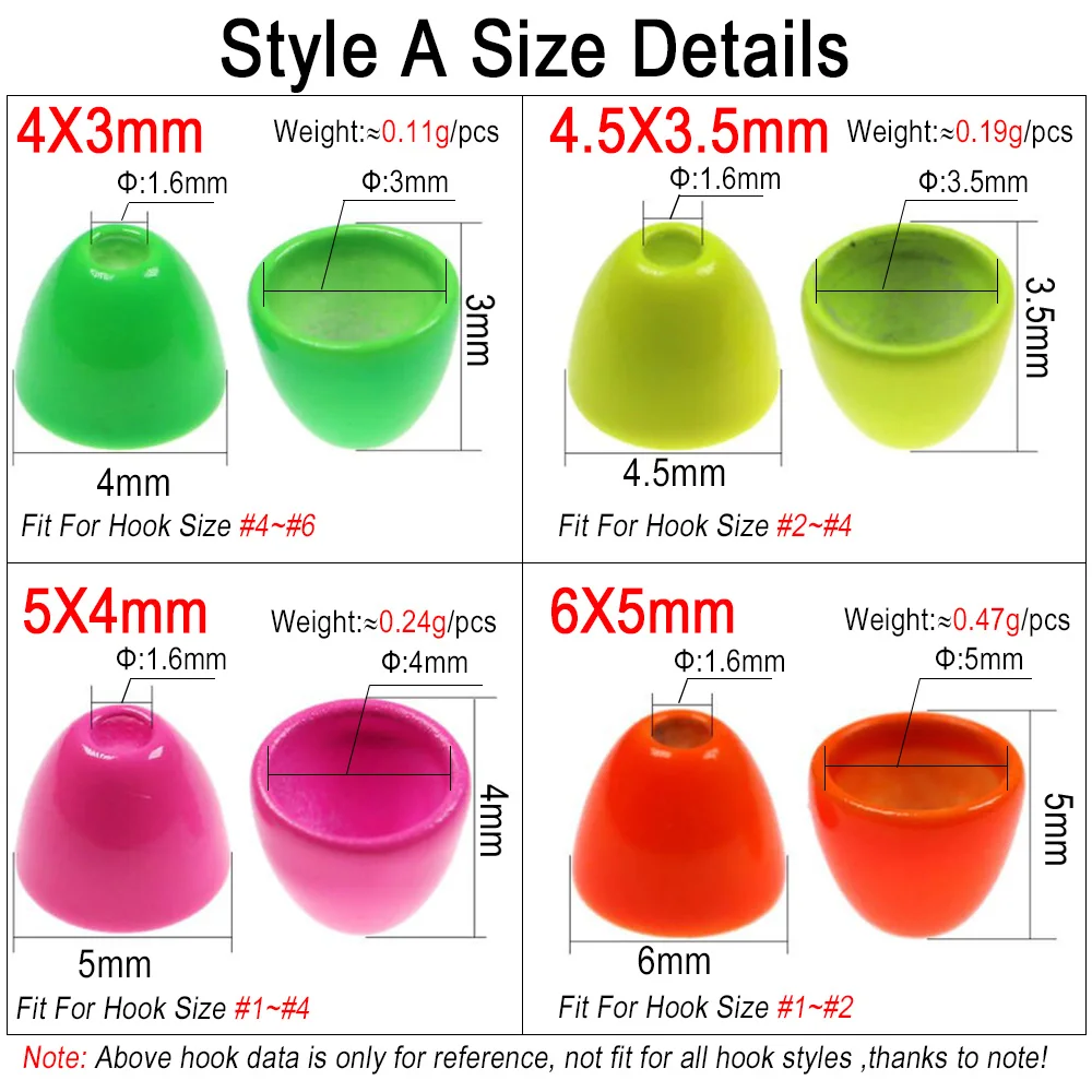 10pcs/40pcs Fishing Fly Tying UV Brass Cone Head Beads For Tying Woolly Bugger Minnow Streamer Saltwater Tube Fly Tying Material