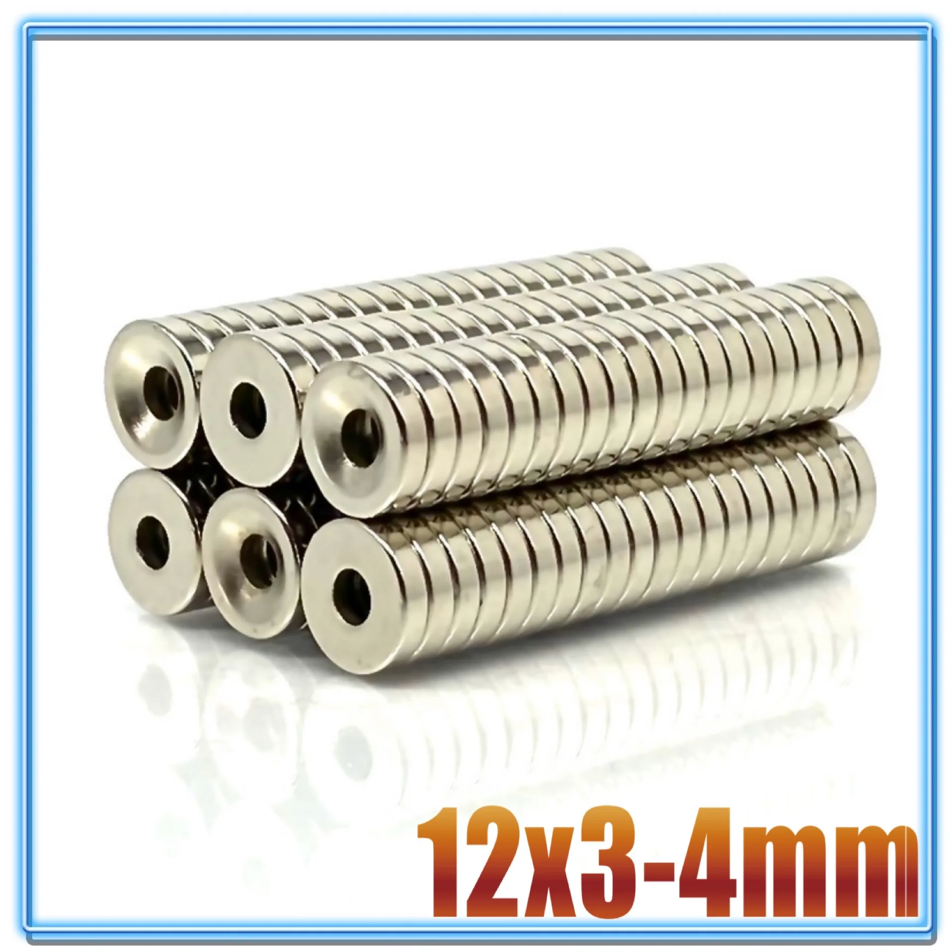 10-500 sztuk 12x3-4 magnes neodymowy 12x3 otwór 4 N35 NdFeB okrągły Super mocny mocny stały magnetyczny imanes Disc 12*3 Hole4