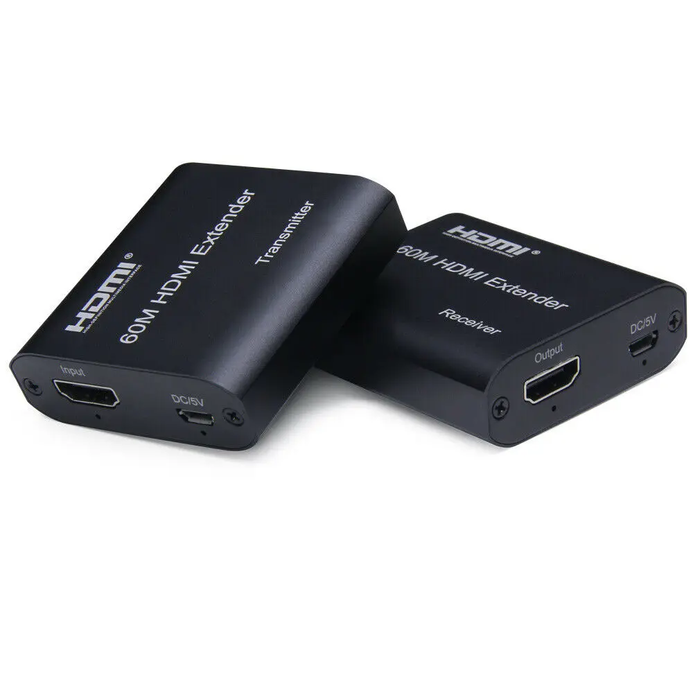 196ft(60M) digitale Hdmi Extender 1080P Hdmi Netwerk Extender Hdmi Over Ethernet Enkele Kat 6 Kat 7 Ethernet Kabels Voor Pc dvd