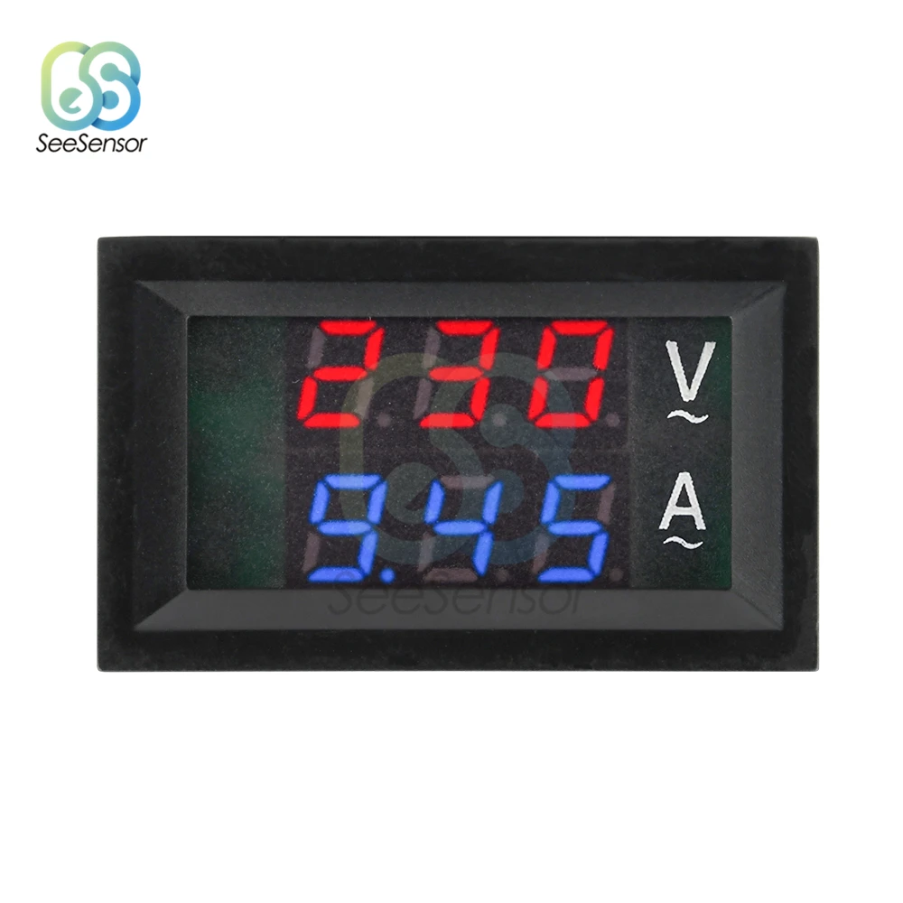 0.56\'\' AC 60-500V 220V 10A 50A 100A Digital LED Voltmeter Ammeter Voltage Current Meter Tester Detector Current Transformer