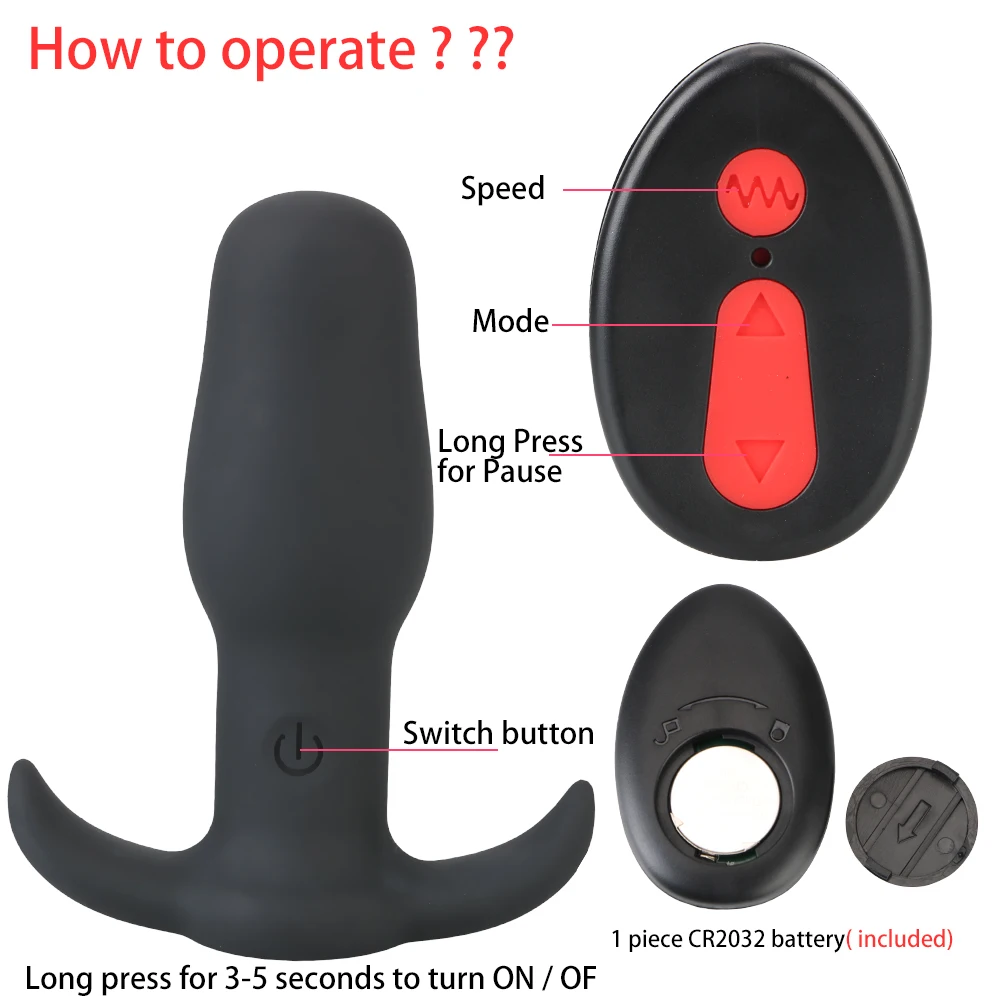 Vibrating Butt Plugs Dildo Vibrator G-spot Wireless Remote Control Anal Plug Stimulator  Prostate Massage Sex Toys For Man/Woman