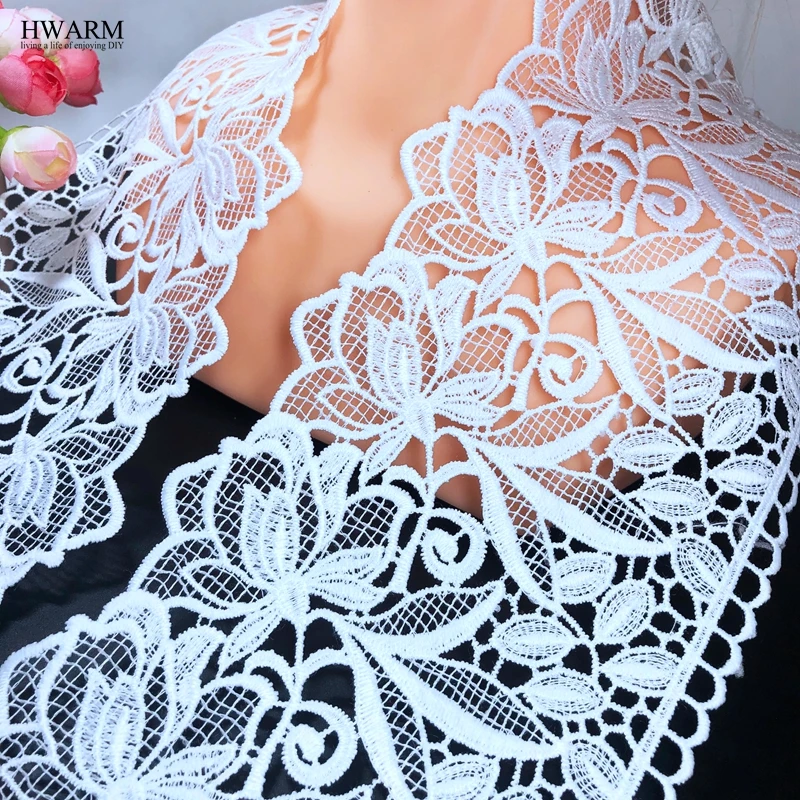 5yard 12.8cm white arts craft sewing lace fabric ribbon trim DIY handwork water soluble lace wedding curtain skirt accessories