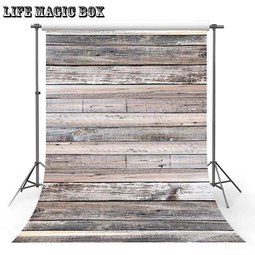 LIFE MAGIC BOX Light Gray Wooden Board Photograph Wallpaper Funny Backgrounds Beach Backdrop Floor-421