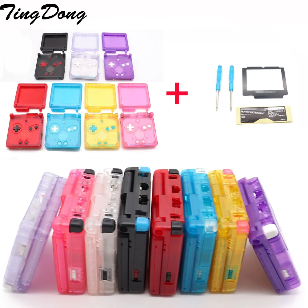 Transparent Clear white Green Blue black Red GITD Luminous For GameBoy Advance SP Shell For GBA SP console Housing Case Cover