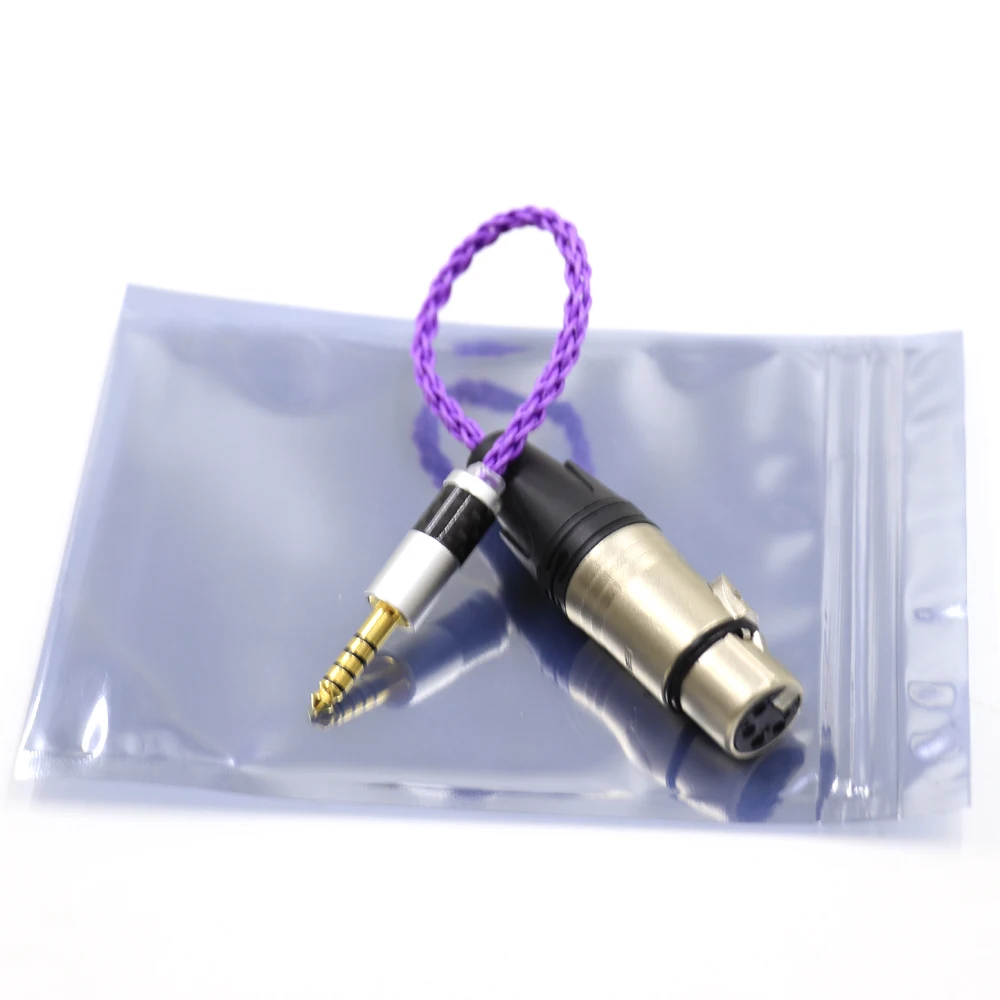 Thouliess HIFI z włókna węglowego 4.4mm wyważone męski na 4-Pin zbalansowane XLR żeński Adapter Audio kabel 4.4mm do XLR przewód łączący