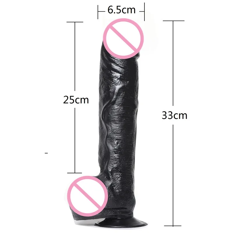 33*6.5cm Giant Huge Dildo Super Big Dick With Suction Cup Anal Butt Plug Large Dong Realistic Penis Sex Toys For Woman