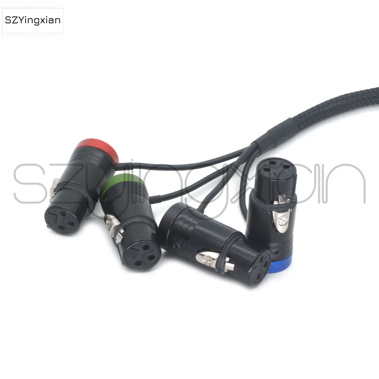 Imagem -04 - Curto Lxr Pinos Macho para Fêmea Cotovelo Cabo de Áudio Neutrik Capa Plana Xlr Furos Gravação Microfone Adaptador Cabo de Quatro Vias em