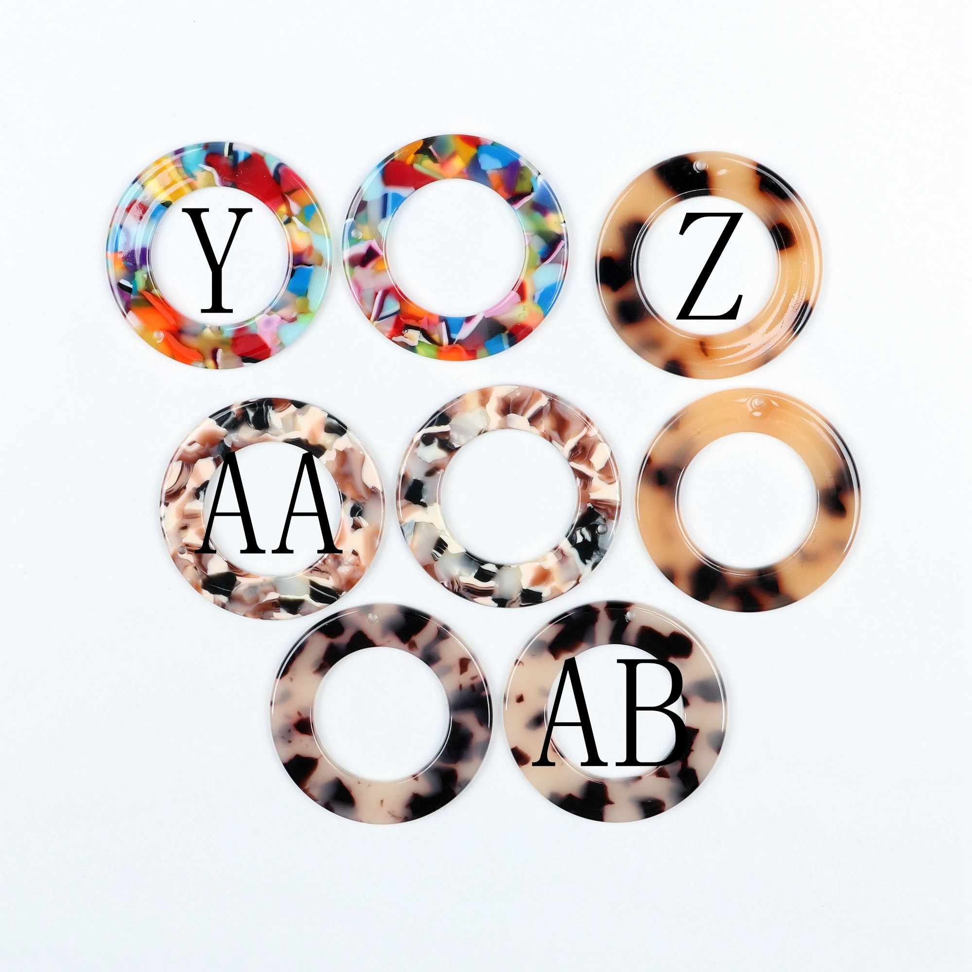 Leopard Print,Tortoise Shell Earring Charm,Acetate Acrylic Beads,Circle Shaped,Boho,Earring Parts,Ohrringe finding,40mm-ACE220