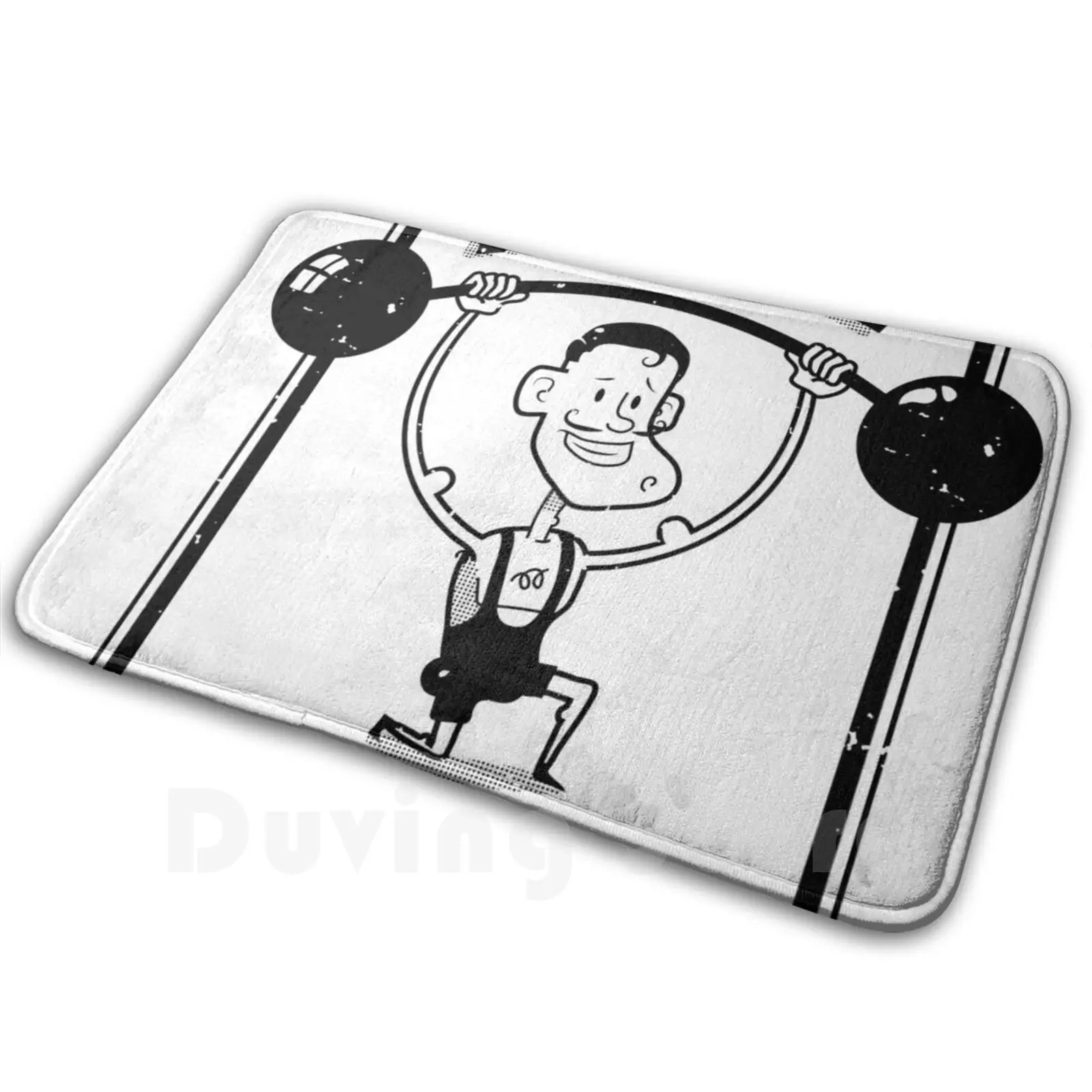 Vintage Athlete Mat Rug Carpet Anti-Slip Floor Mats Bedroom Vintage Gym Athlete Cartoon Strong Bodybuilding Character