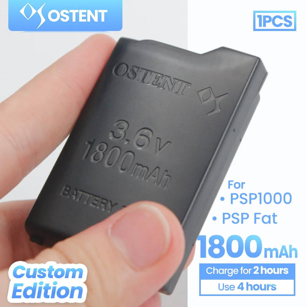 OSTENT High Quality Real Capacity 1800mAh 2200mah 3.6V Lithium Ion Rechargeable Battery Replacement for Sony PSP 1000 PSP-110