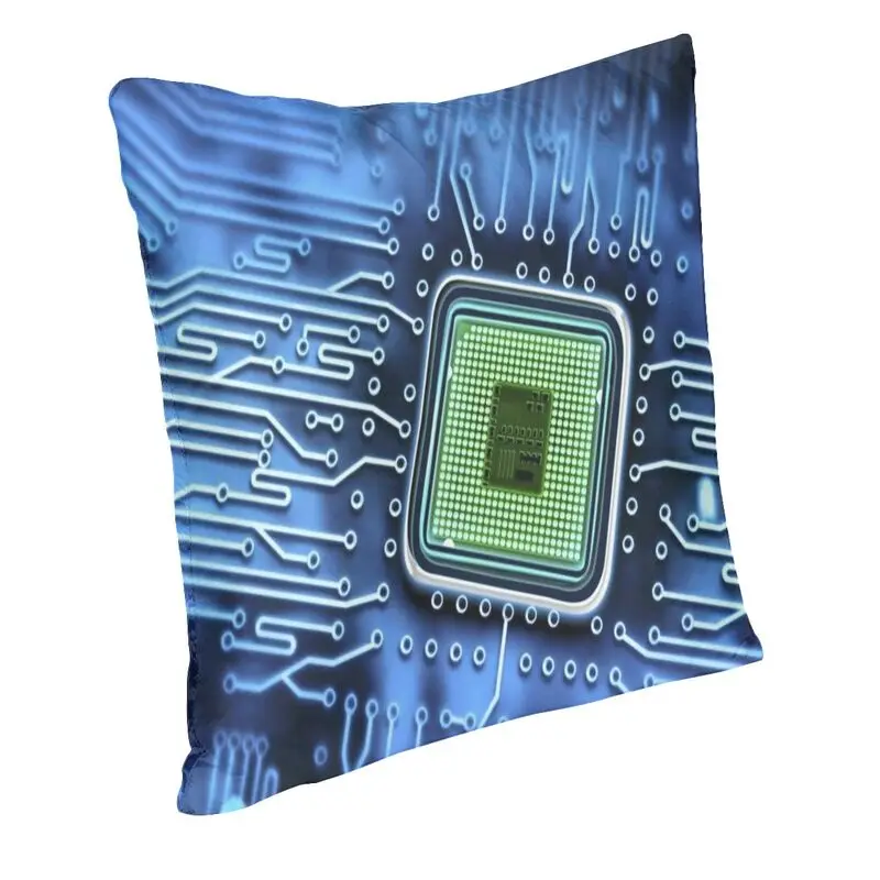 Electric Circuit Board Square Pillow Case Home Decorative Computer Motherboard Programmer Tech Cushion Cover For Car Cushion