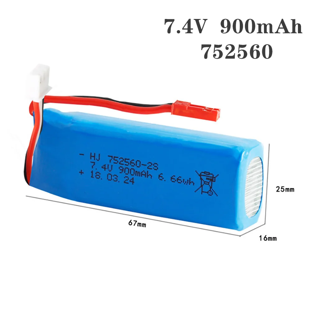 7.4V 900mAh Lipo Battery JST Plug With Charger Set For XK X520 XK X420 RC Airplane Spare Parts For WLtoy X520 Helicopter