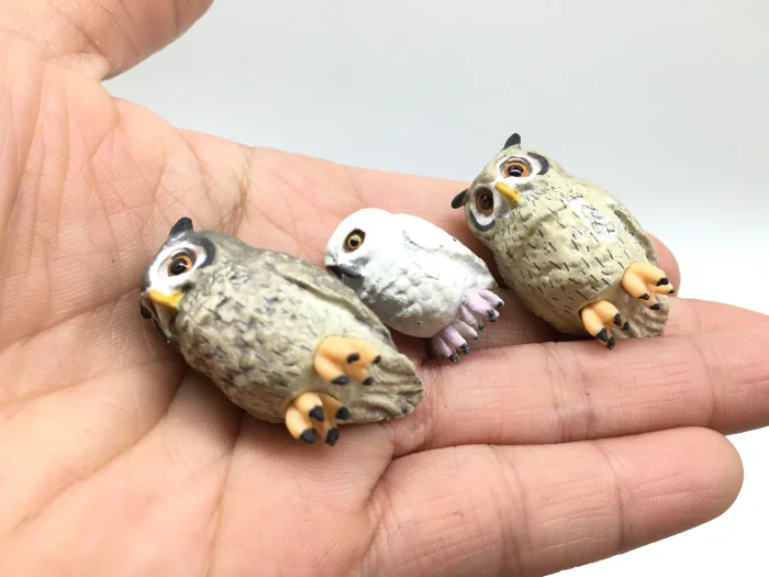 mini  pvc figure  model toy   owl  3pcs/set  cup  toy