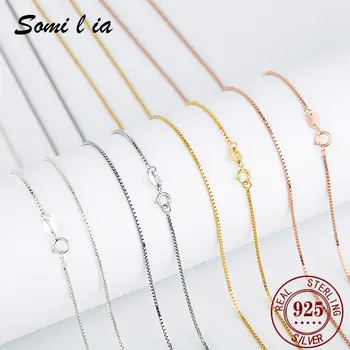 שרשרת שרשרת זהב צהוב לבן 18 קראט, כסף סטרלינג 925 אמיתי, 0.6 מ 6 best sales שרשרת זהב לבן 18 קראט - №1