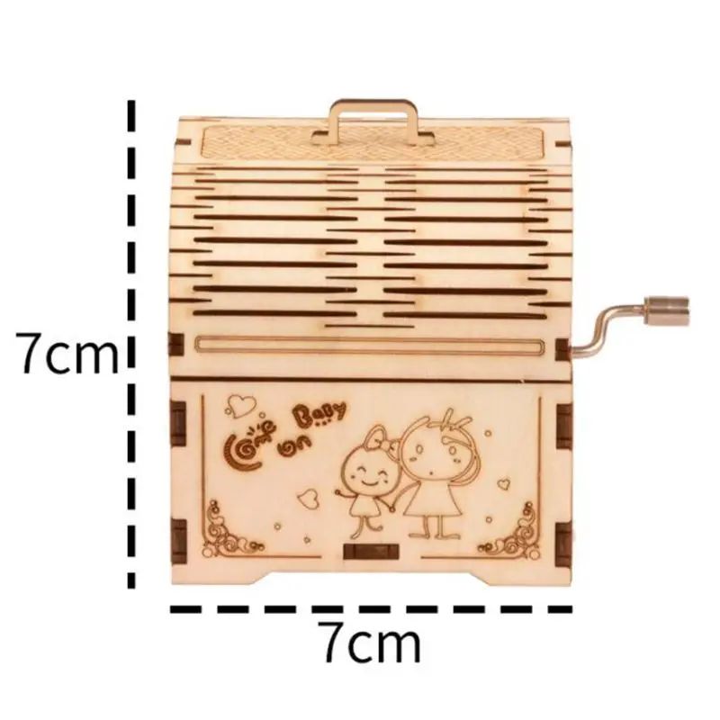 DIY Hand Crank Music Box Model 3D Wooden Puzzle Toy Self Assembly Wood Craft Kit adult kids toy Parent-child interactive game