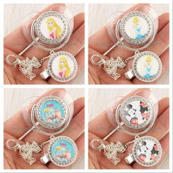 1set Disney Cartoon Silber Transparent Baby Schnuller mit Clip Neugeborenen BPA FREI Luxus Bling Tetine Bebe und Schnuller Clips