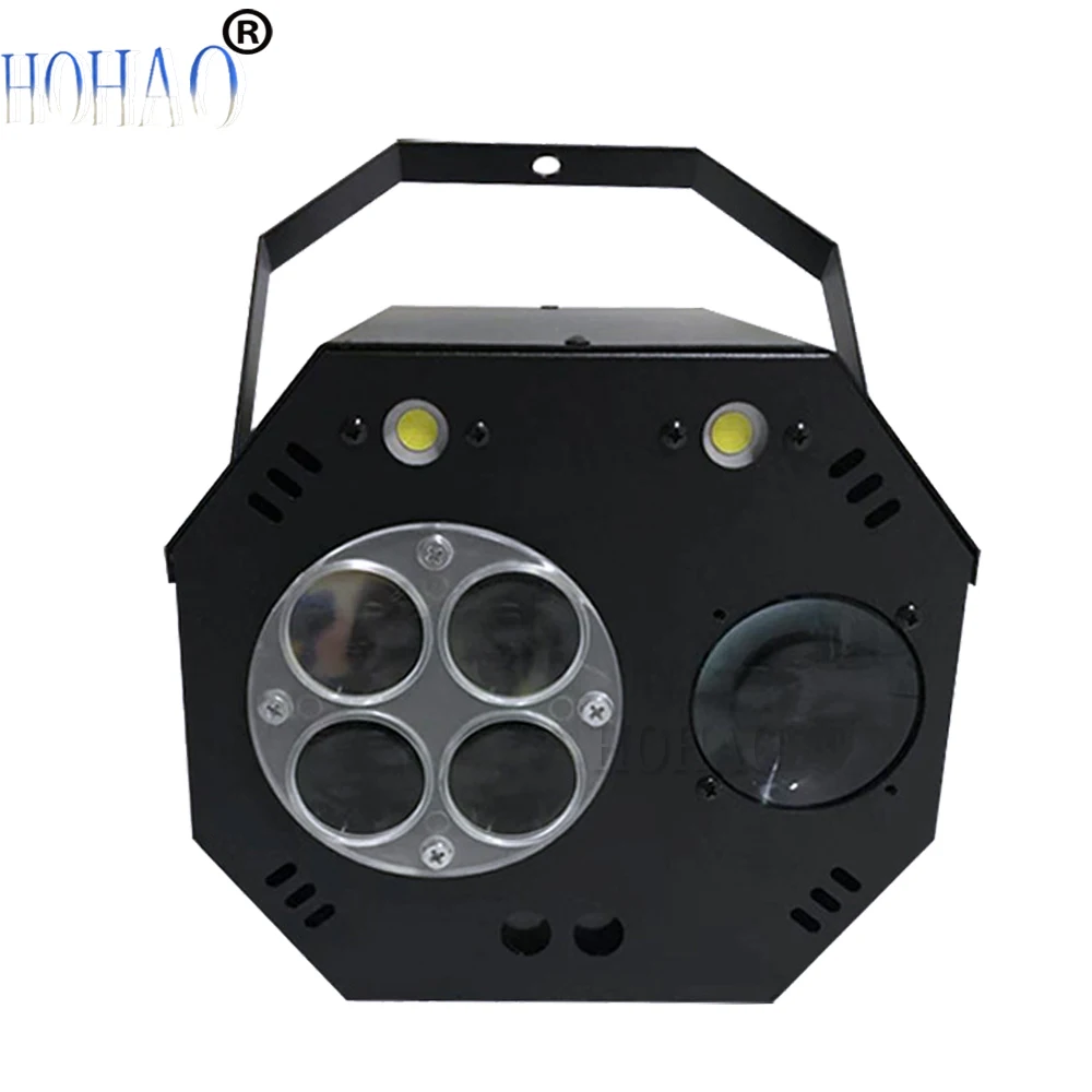 HOHAO New Arrive  60W High Brightness 4-IN-1 Laser Pattern Stroble Lights With DMX512 Sound Music Auto Control For Club Dj Best