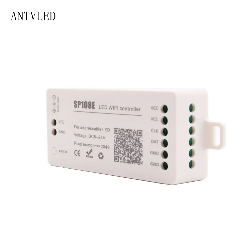 Imagem -03 - Tira Conduzida Wifi Controlador Sp108e para Ws2812b Ws2811 Ws2813 Ws2815 Sk6812 Etc Módulo Led Luz Inteligente App Controlador sem Fio