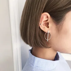 New Hot Fashion 925 Sterling Silver circle Earrings for Women Girls Gift Fashion Statement Jewelry korean earrings