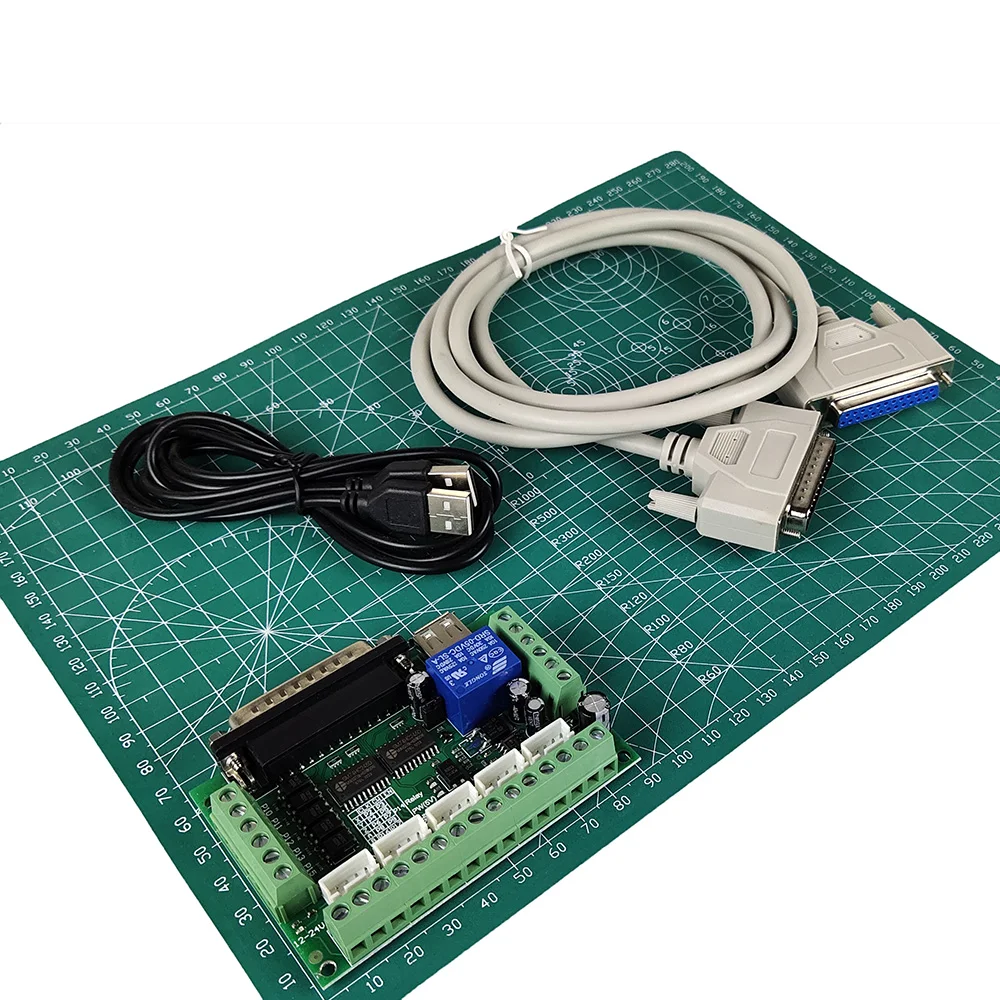 

MACH3 engraving machine 5-axis CNC control board, with optocoupler, motor drive controller, with 25-pin parallel port USB cable